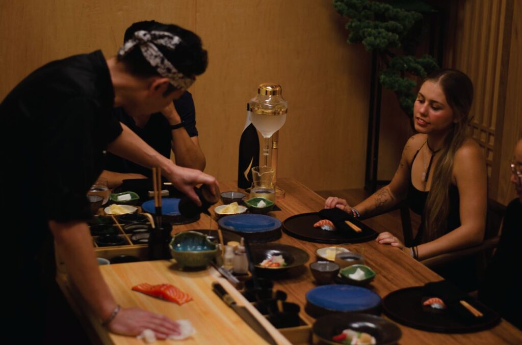 Serving to customers